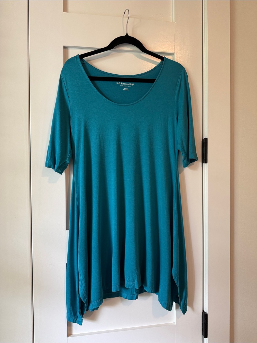 Soft Surroundings Teal Scoop-Neck Swing Tunic